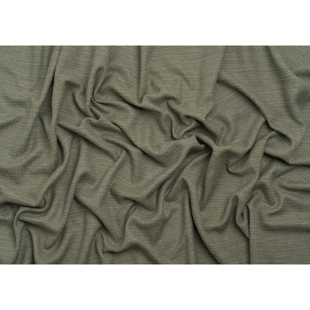 Textured Recycled Polyester Woven - Eucalyptus Boucle Stripes - British Imported