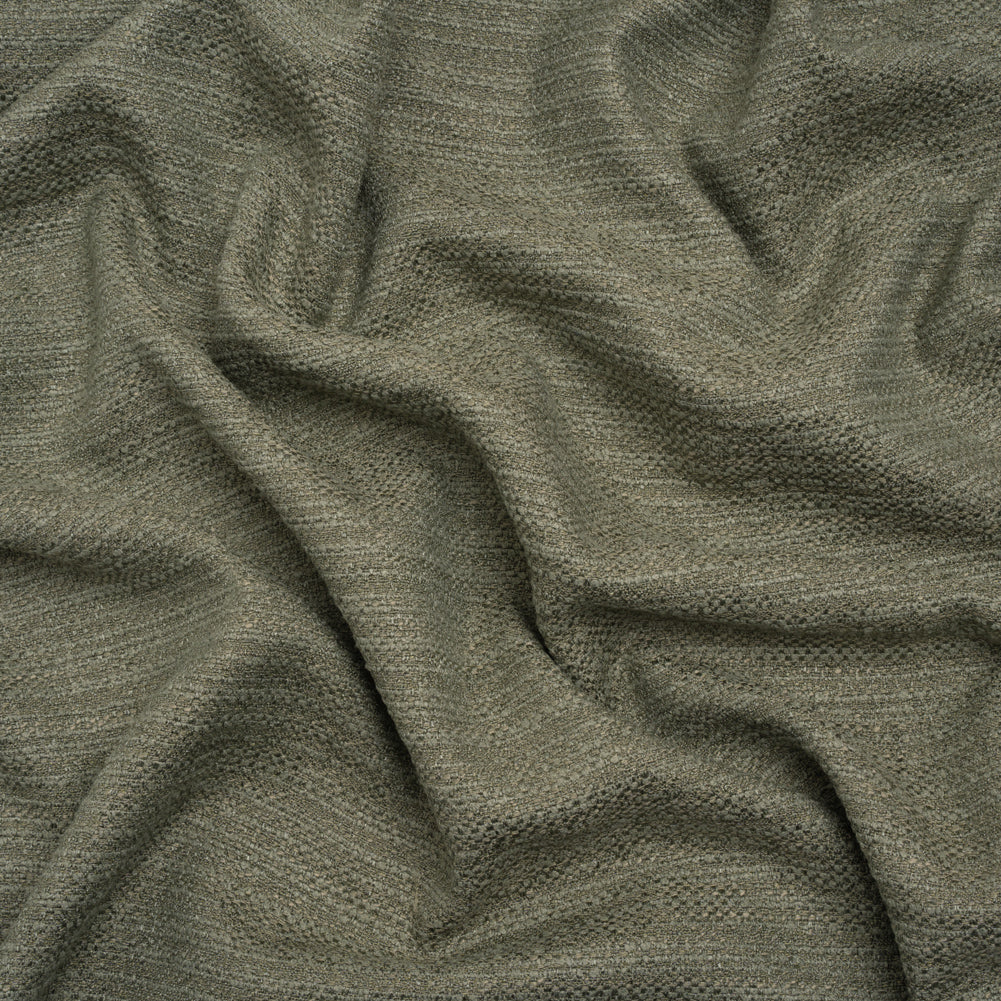 Textured Recycled Polyester Woven - Eucalyptus Boucle Stripes - British Imported