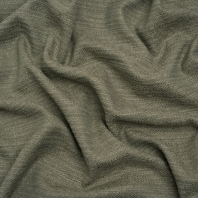 Textured Recycled Polyester Woven - Eucalyptus Boucle Stripes - British Imported