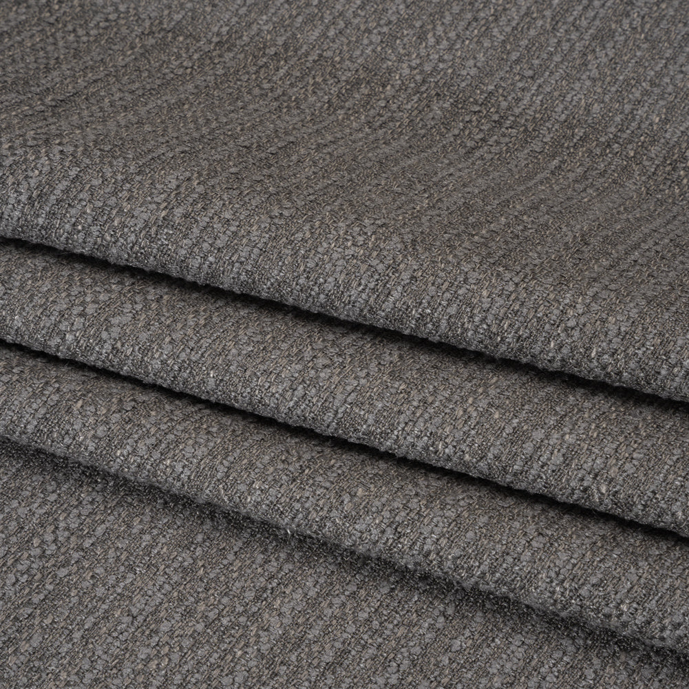 Textured Recycled Polyester Woven - Flint Boucle Stripes - British Imported - Folded