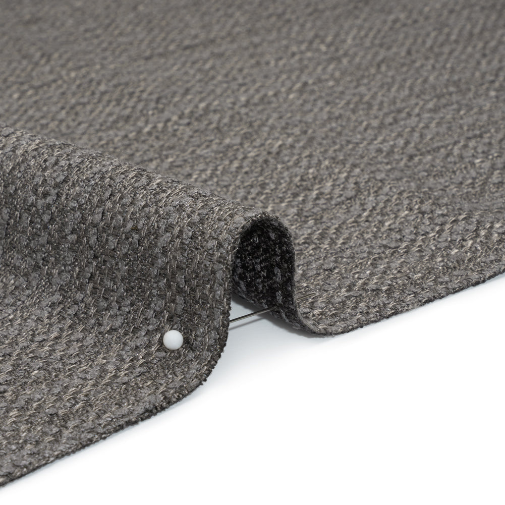 Textured Recycled Polyester Woven - Flint Boucle Stripes - British Imported - Detail
