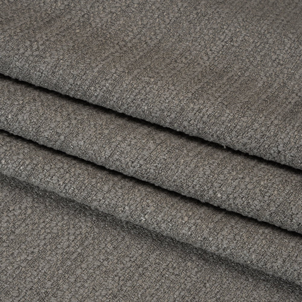 Textured Recycled Polyester Woven - Granite Boucle Stripes - British Imported