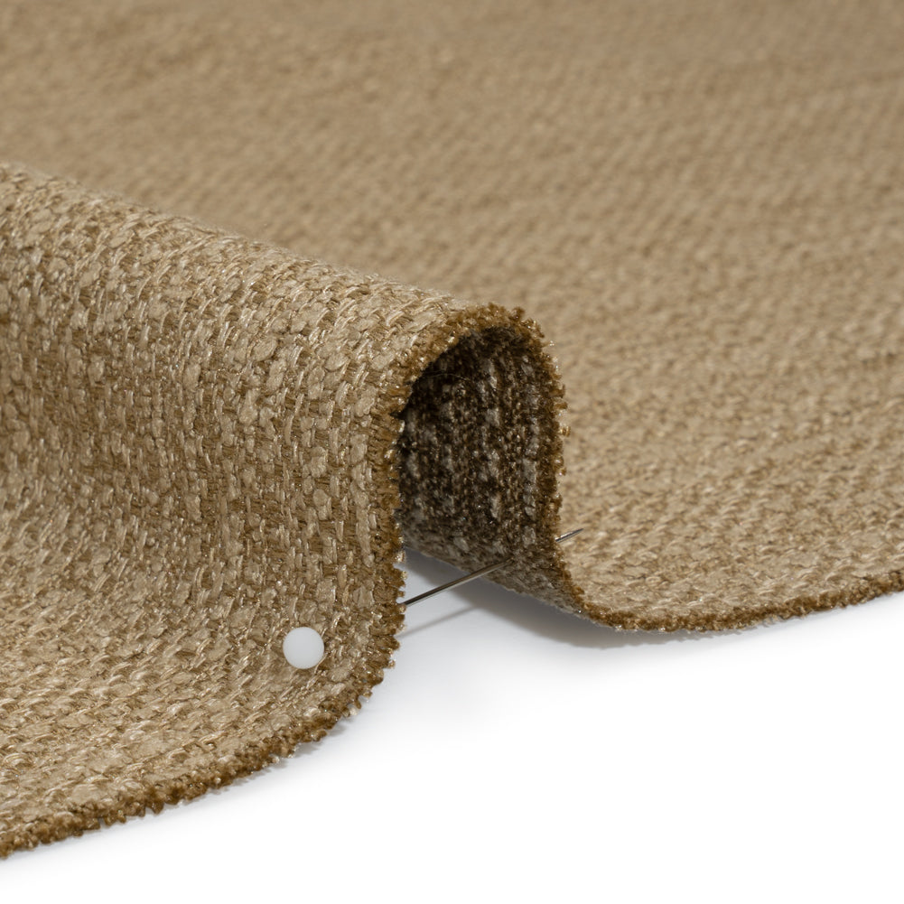 Textured Recycled Polyester Woven - Jute Boucle Stripes - British Imported