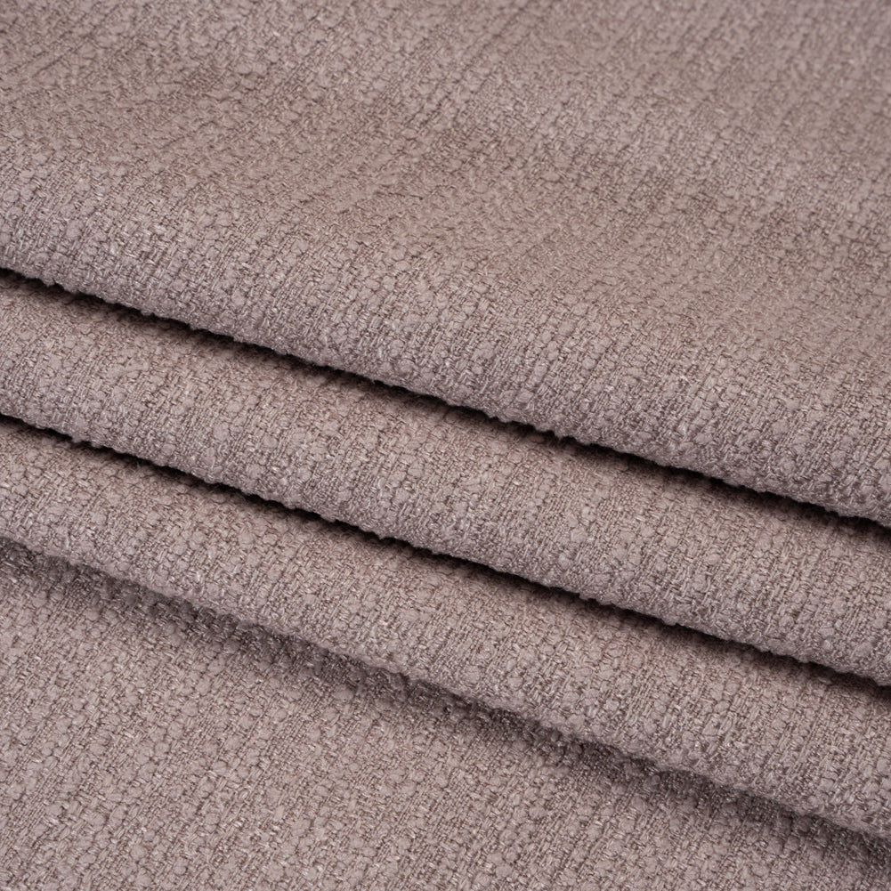 Textured Recycled Polyester Woven - Lilac Boucle Stripes - British Imported - Folded