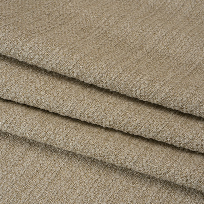 Textured Recycled Polyester Woven - Oatmeal Boucle Stripes - British Imported
