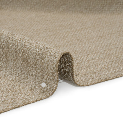 Textured Recycled Polyester Woven - Oatmeal Boucle Stripes - British Imported