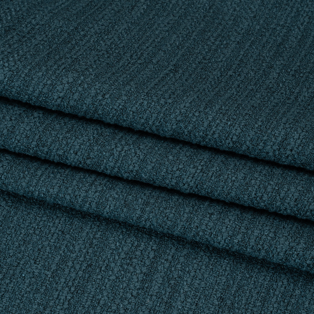 Textured Recycled Polyester Woven - Ocean Boucle Stripes - British Imported