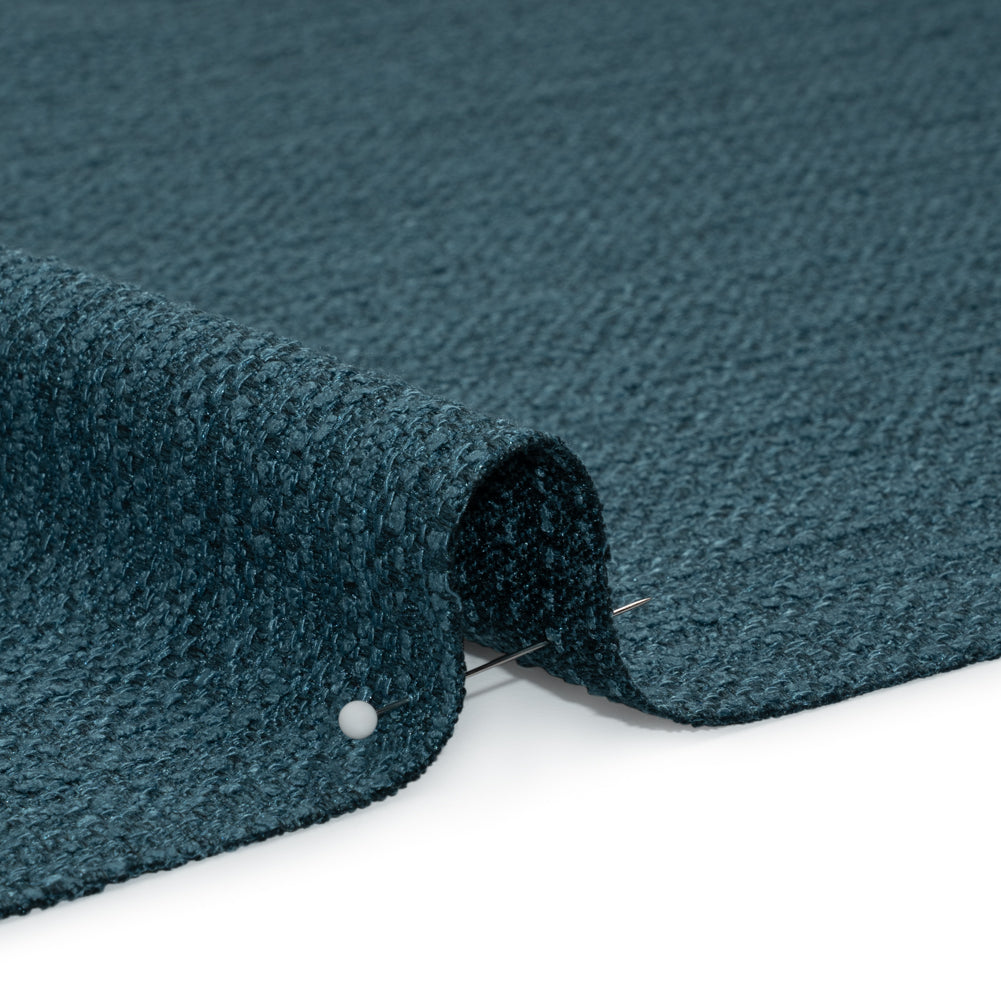 Textured Recycled Polyester Woven - Ocean Boucle Stripes - British Imported