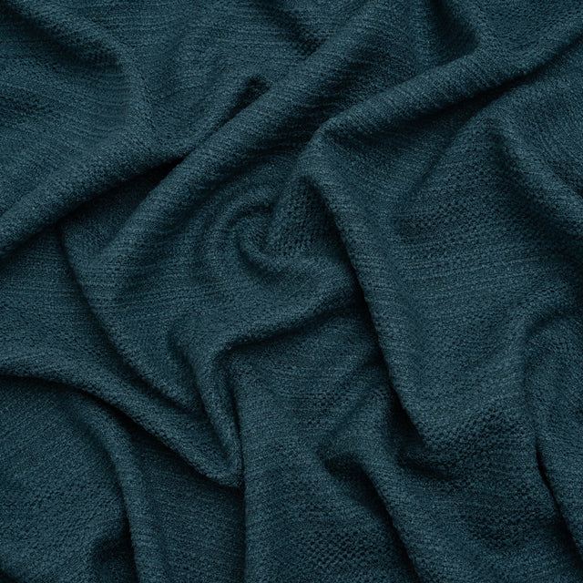 Textured Recycled Polyester Woven - Ocean Boucle Stripes - British Imported