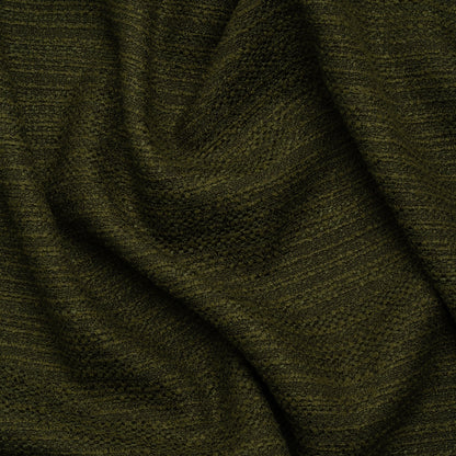 Textured Recycled Polyester Woven - Olive Boucle Stripes - British Imported