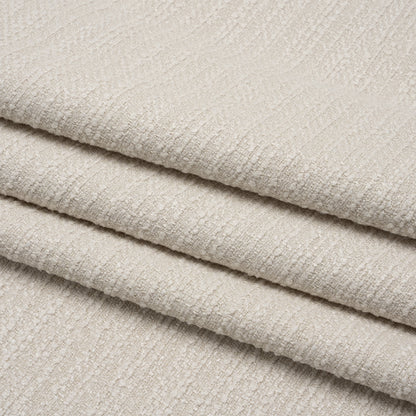 Textured Recycled Polyester Woven - Oyster Boucle Stripes - British Imported