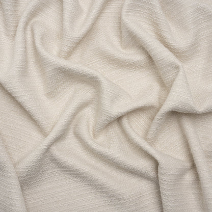 Textured Recycled Polyester Woven - Oyster Boucle Stripes - British Imported