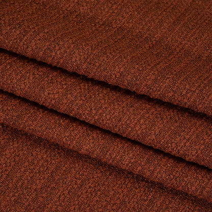 Textured Recycled Polyester Woven - Paprika Boucle Stripes - British Imported