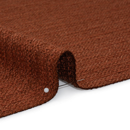 Textured Recycled Polyester Woven - Paprika Boucle Stripes - British Imported