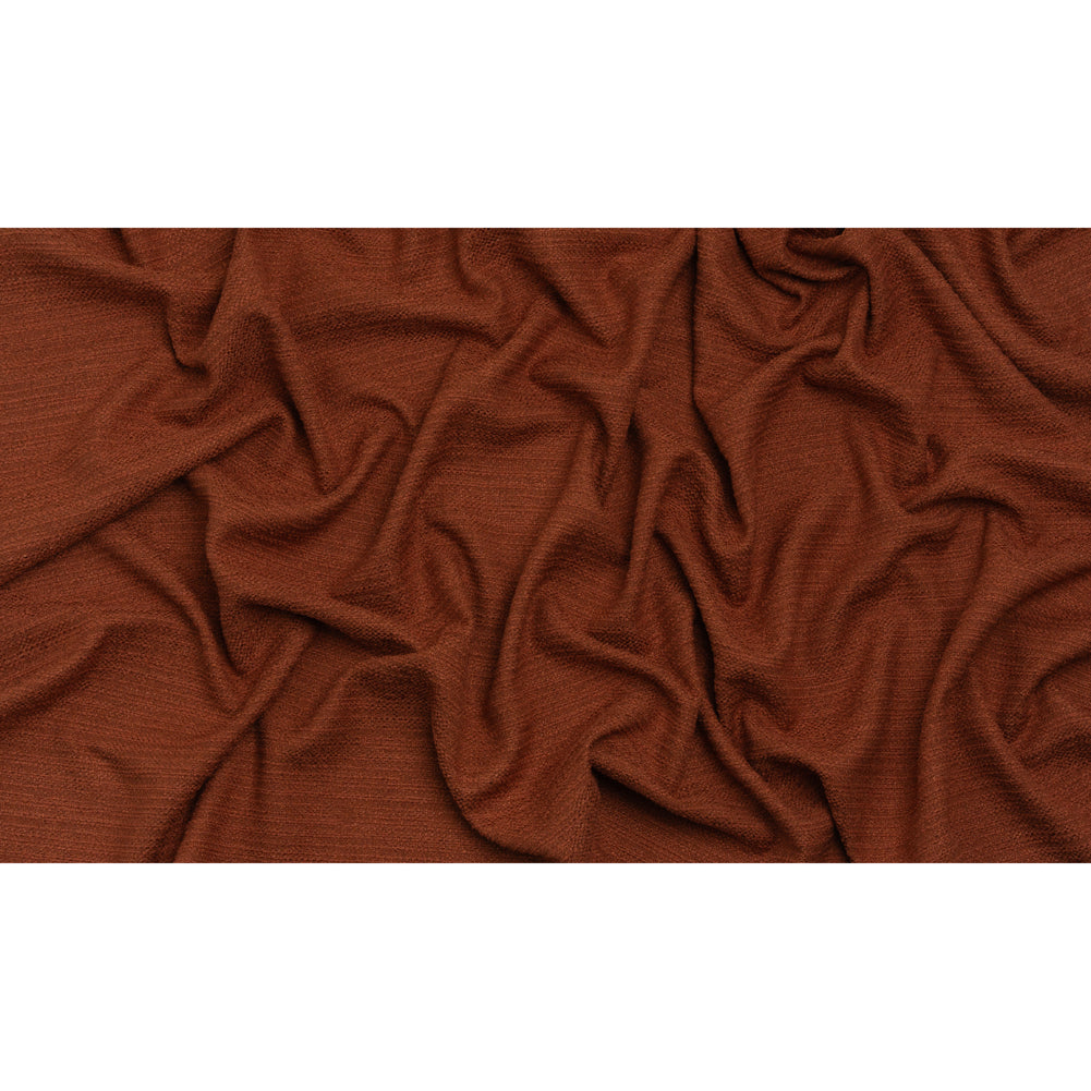 Textured Recycled Polyester Woven - Paprika Boucle Stripes - British Imported