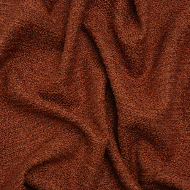 Textured Recycled Polyester Woven - Paprika Boucle Stripes - British Imported