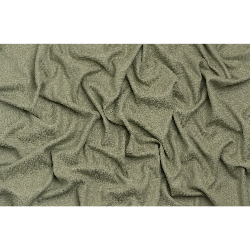 Textured Recycled Polyester Woven - Pistachio Boucle Stripes - British Imported