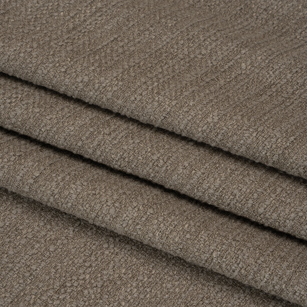 Textured Recycled Polyester Woven - Porcini Boucle Stripes - British Imported - Folded