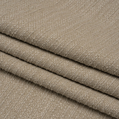 Textured Recycled Polyester Woven - Putty Boucle Stripes - British Imported