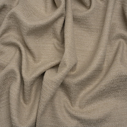 Textured Recycled Polyester Woven - Putty Boucle Stripes - British Imported