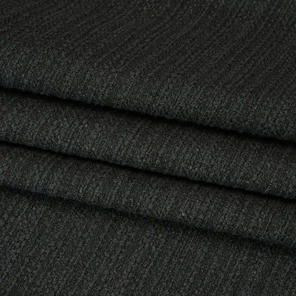 Textured Recycled Polyester Woven - Raven Boucle Stripes - British Imported