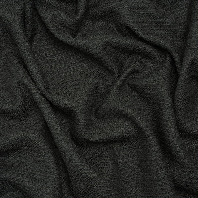 Textured Recycled Polyester Woven - Raven Boucle Stripes - British Imported
