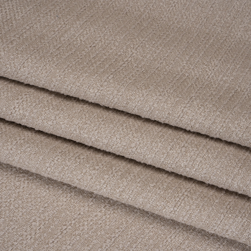 Textured Recycled Polyester Woven - Shell Boucle Stripes - British Imported - Folded