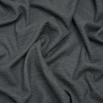 Textured Recycled Polyester Woven - Slate Boucle Stripes - British Imported