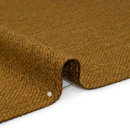 Textured Recycled Polyester Woven - Tumeric Boucle Stripes - British Imported