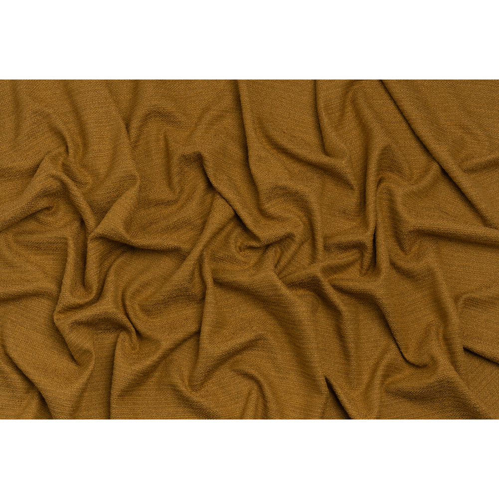 Textured Recycled Polyester Woven - Tumeric Boucle Stripes - British Imported