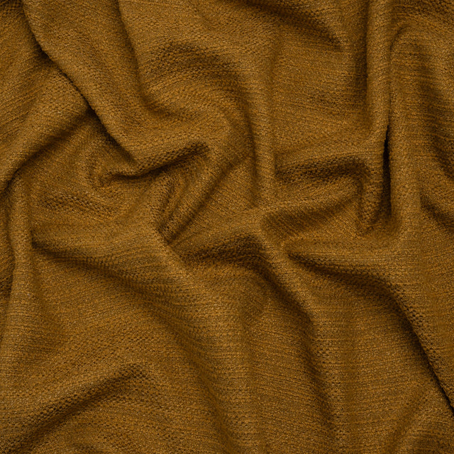 Textured Recycled Polyester Woven - Tumeric Boucle Stripes - British Imported