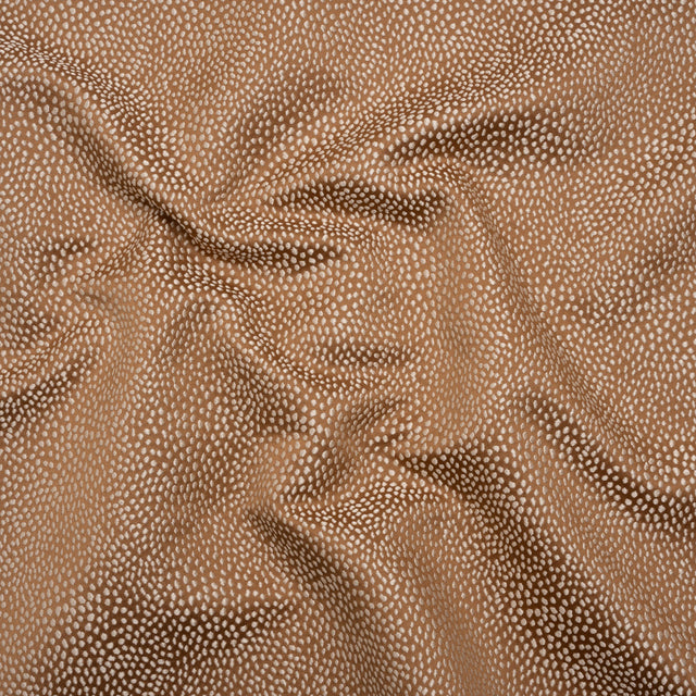 Recycled Polyester Jacquard - Ginger Little All-Over Spots - British Imported