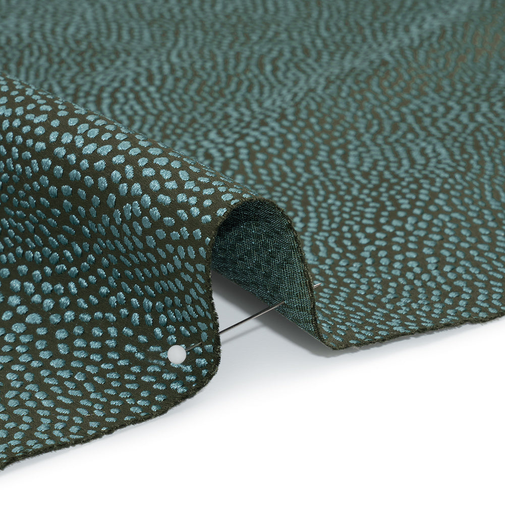 Recycled Polyester Jacquard - Juniper Little All-Over Spots - British Imported - Detail