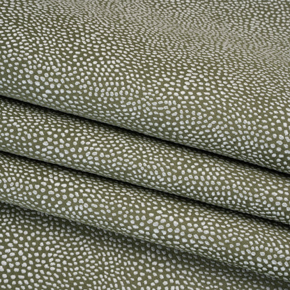 Recycled Polyester Jacquard - Moss Little All-Over Spots - British Imported