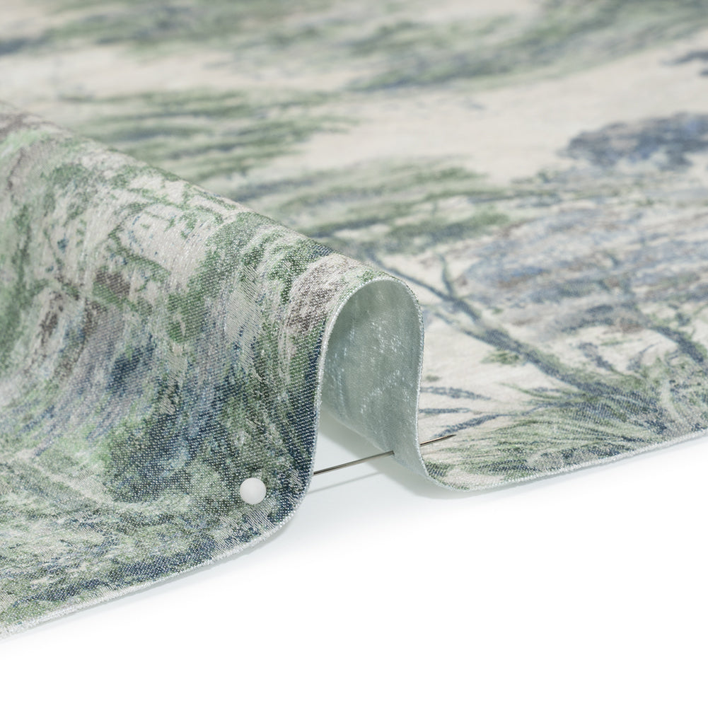Drapery Jacquard Print - Denim Dreamy Trees - British Imported - Detail