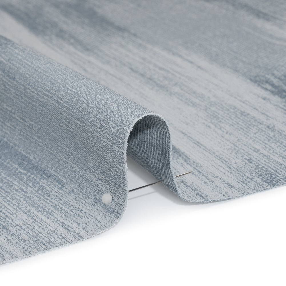 Recycled Polyester Jacquard - Denim Brushstroke Striations - British Imported