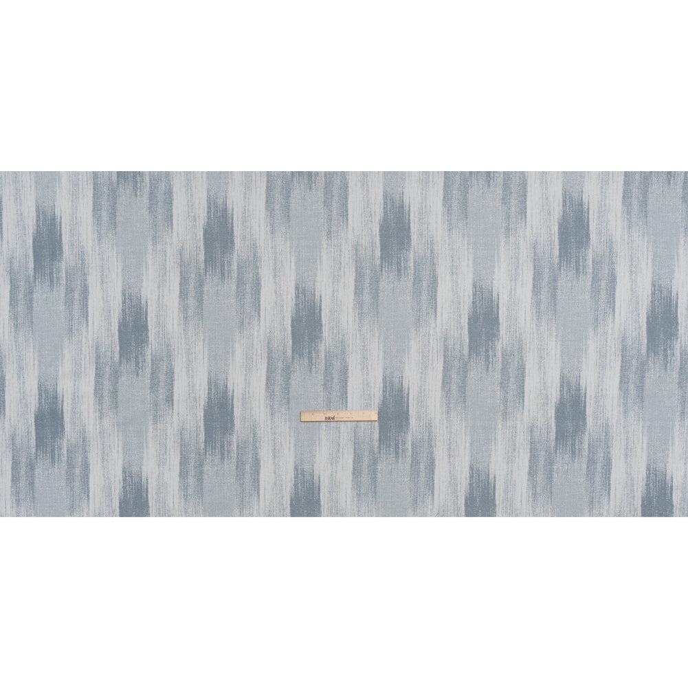 Recycled Polyester Jacquard - Denim Brushstroke Striations - British Imported
