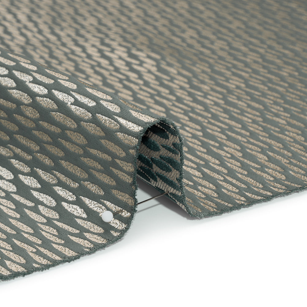 Luminous Drapery Jacquard - Stone Raindrops - British Imported - Detail