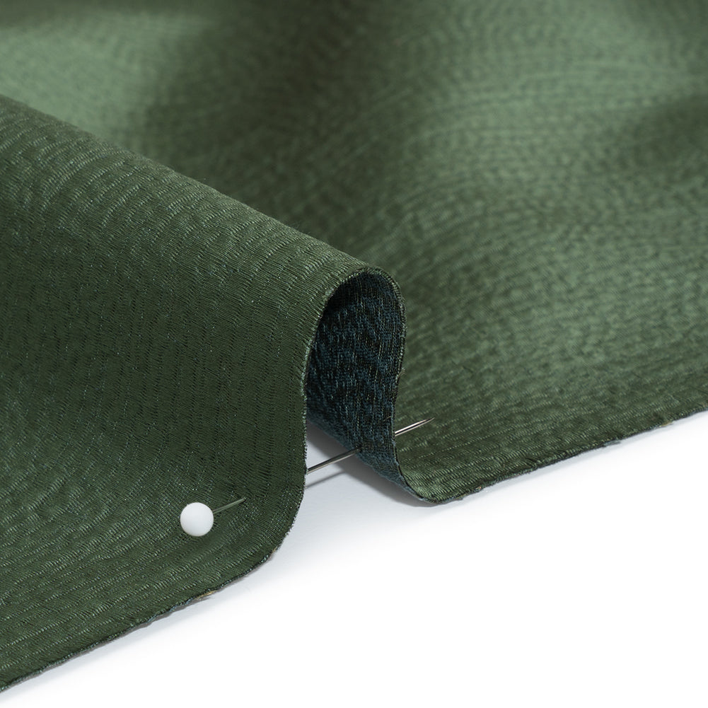 Luminous Textural Recycled Polyester Woven - Bottle - British Imported - Detail