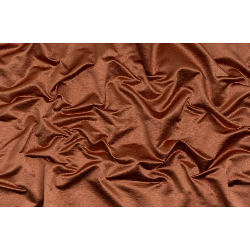 Luminous Textural Recycled Polyester Woven - Paprika - British Imported