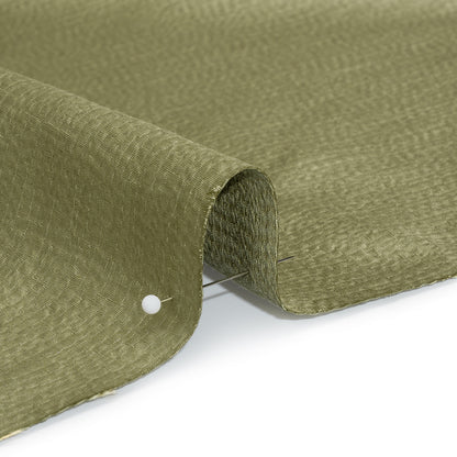 Luminous Textural Recycled Polyester Woven - Olive - British Imported