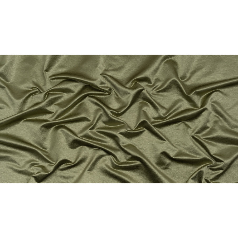 Luminous Textural Recycled Polyester Woven - Olive - British Imported - Full