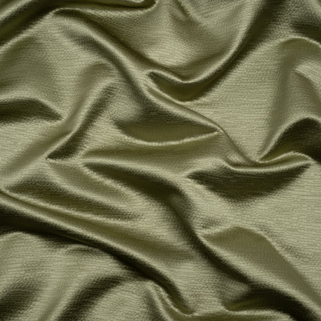 Luminous Textural Recycled Polyester Woven - Olive - British Imported