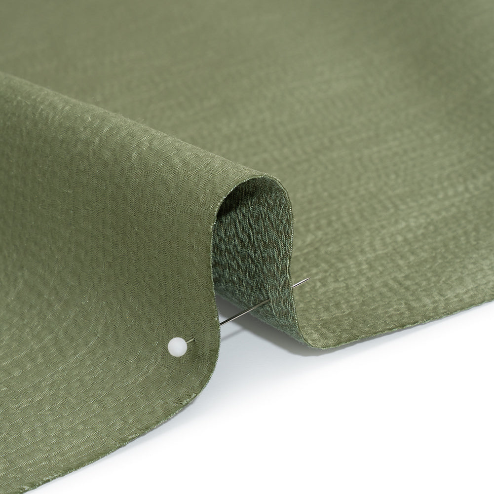 Luminous Textural Recycled Polyester Woven - Sage - British Imported