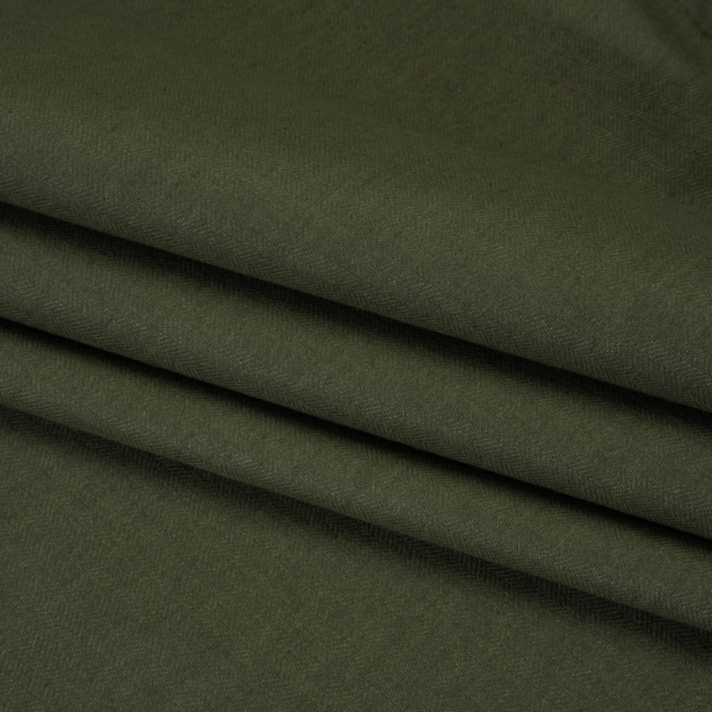 Recycled Polyester Drapery Woven - Olive - British Imported - Folded