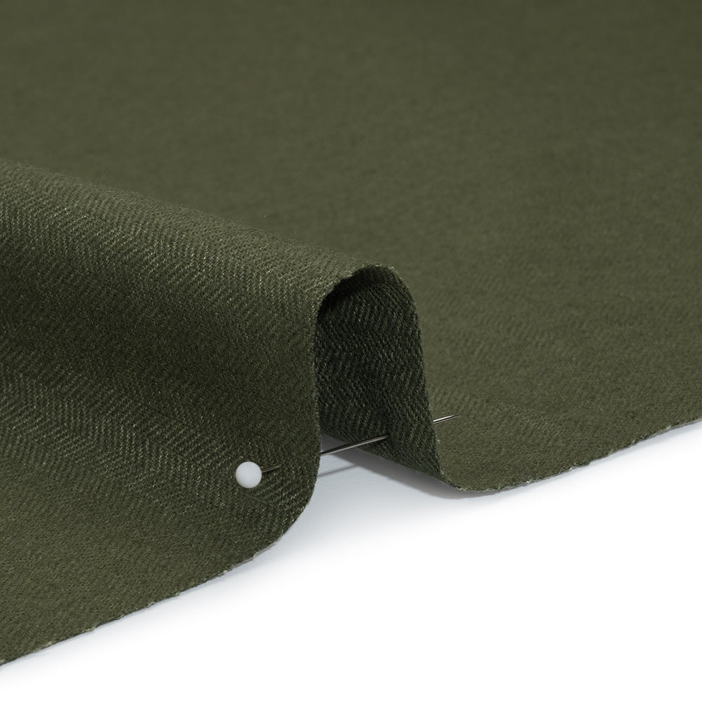 Recycled Polyester Drapery Woven - Olive - British Imported - Detail