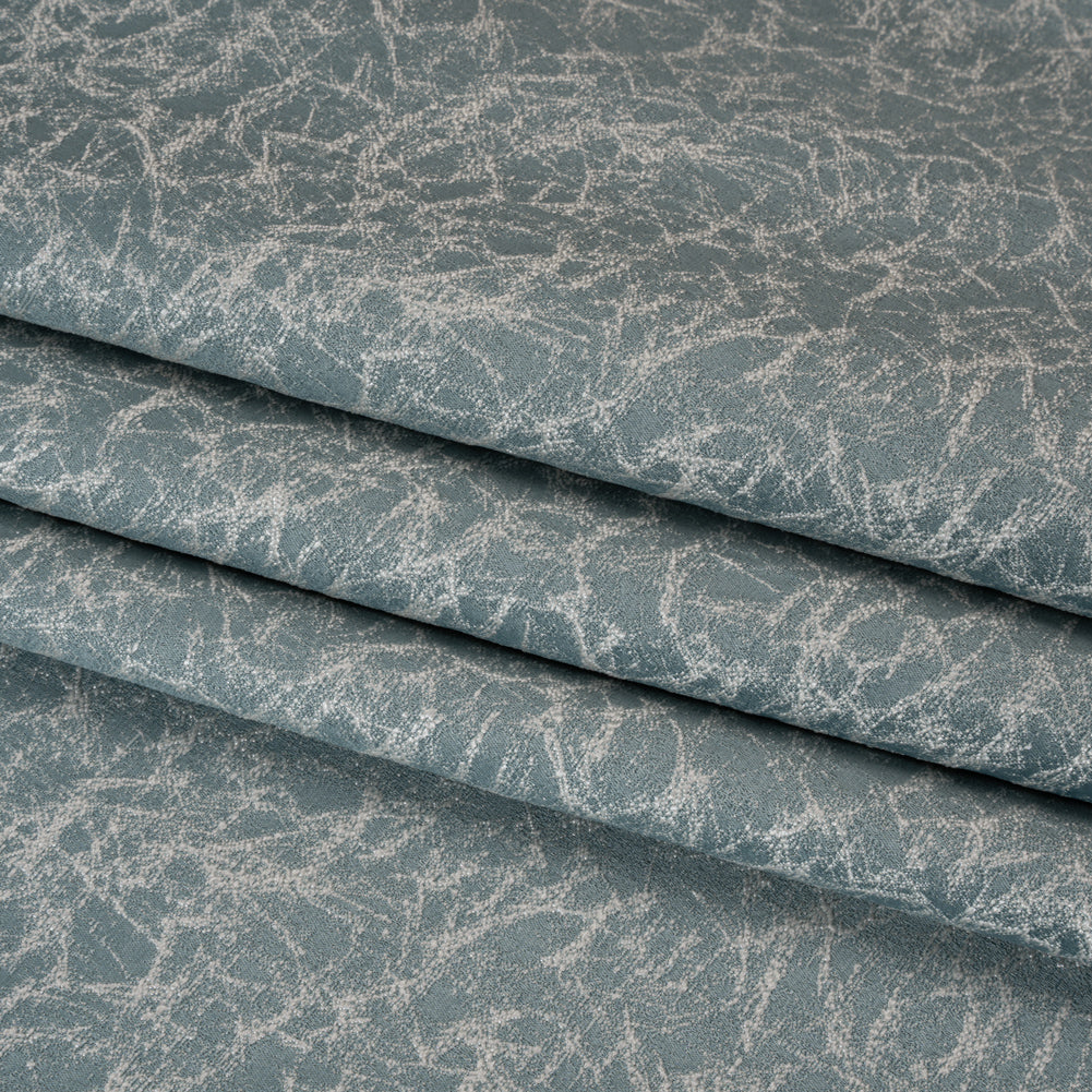 Satin-Faced Jacquard - Ocean Cracked - British Imported) - Folded