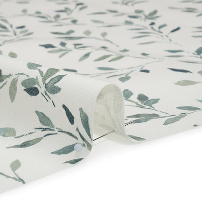 Printed Cotton Canvas - Duckegg Leafy Stems - British Imported