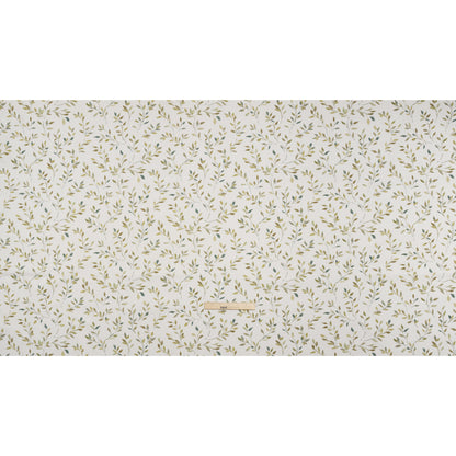 Printed Cotton Canvas - Moss Leafy Stems - British Imported
