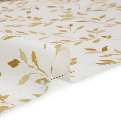 Printed Cotton Canvas - Ochre Leafy Stems - British Imported